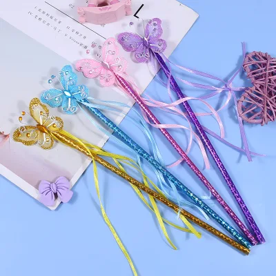 Cute Girl Butterfly Fairy Stick Wand Girl Princess Decoration Handheld Magic Wand