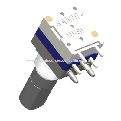 Mono rotary potentiometer with 0.5mm travel push switch, 8mm metal shaft sealed potentiometer PCB DIP terminal potentiometer