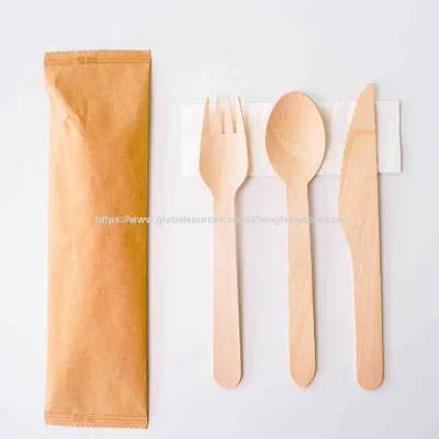 Wooden cutlery set-160mm