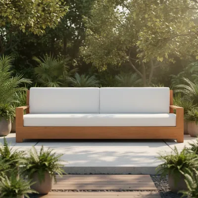 Luxury Outdoor Furniture Garden Leisure Sofa Set Wood 3 Seats 2 Seats Solid Wood Teak Sofa