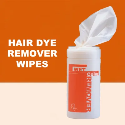 Custom Private Label Professional Hair Dye Remover Wipes Hair Color Stain Remover Wipes Gentle on Skin Convenient Canister
