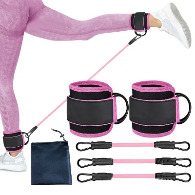Premium Booty Ankle Resistance Bands With Cuffs, Legs Resistance Bands With Ankle Strap