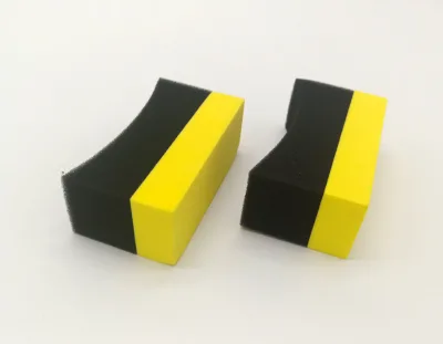 Car Tire Applicator 4 Inch L Moon Shape Foam Wax Applicator Car Polishing Wax Sponge