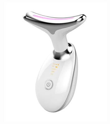 Face Neck Massager Anti-aging Led Light Sonic Vibration Heat Wrinkles Removal Skin Tightening Neck Lift Beauty Device