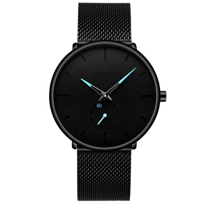 Sell Well Stylish Simplicity Black Quartz Watches Men Wristwatch