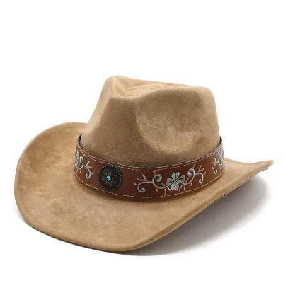 New Design Western Cowboy Hats Belt Band Printing Hot Sale Vintage Cowboy Hat