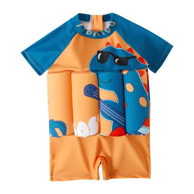 Swimming Suit Boys Children Buoyancy Swimming Suit Boys Short-sleeved One-piece Swimming Suit With UPF protection