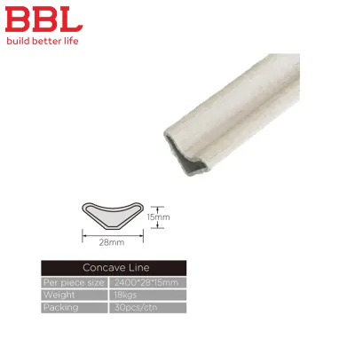 BBL Flooring Accessories 2400*28*15 mm Concave Line Pvc Skirting Board Line