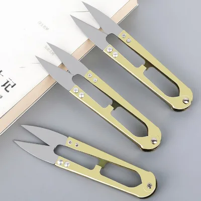 U-shaped Spring Yarn Scissors Large Cross Stitch Tailors, Colorful Iron Art Small Scissors