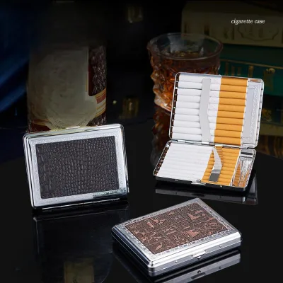 Classic Design 20-Piece Metal Multi-Function Smoking Accessories Portable 16-Piece Cigarette and Tobacco Case