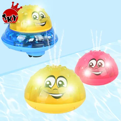 New Bathroom Baby Toys Bath Electric Inductive Spray Water Ball with Light Bathtub Swimming Toys for Toddler Infant Children