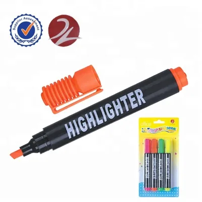Hot Sale Custom Logo Markers Chisel Tip Highlighter Pen Flat Oblique Brush Multi-Color Loose Packaging Promotional Offer