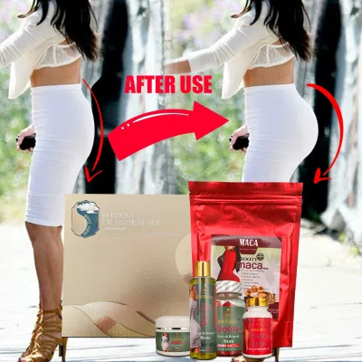 OEM Black Maca Big Hip and Butt Enlargement Sets With Gift Box Effective Safe Tighten Butt Curve Sets