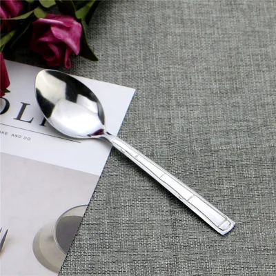 Popular Bamboo Design Durable Stainless Steel Cubiertos Spoons
