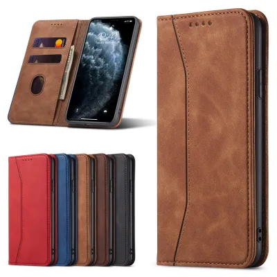 New Luxury Shockproof Business Style PU Magnetic Flip Mobile Phone Leather Case for iPhone 17