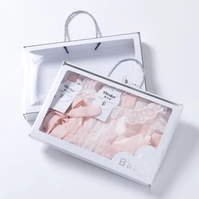 Advanced Technology Custom Design Paper Baby Clothes Gift Box Baby Clothing Sets Gift Packaging Box with clear PVC Window