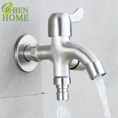 304 Stainless Steel Bathroom Accessory Multifunctional Wallmounted Faucet Bathroom