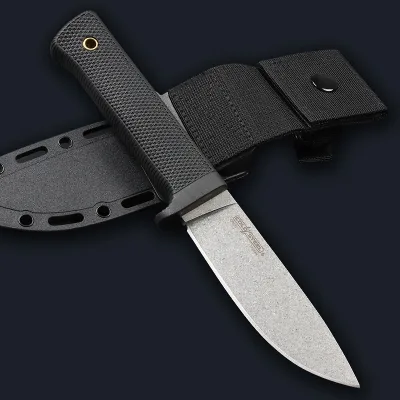 All-In-One K-Sheath Outdoor Cutter Stainless Steel Nylon Handle Damascus Straight Cutting Field Survival Camping Knife OEM