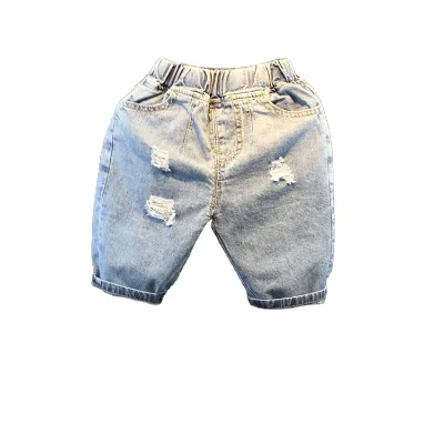 High Quality Vintage Casual Board Shorts for Boys Children Worsted Fabric Elastic Waist
