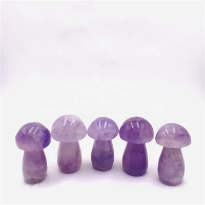 Wholesale High-quality Natural Healing Stones Polished Amethyst Crystal Mushroom for Decoration