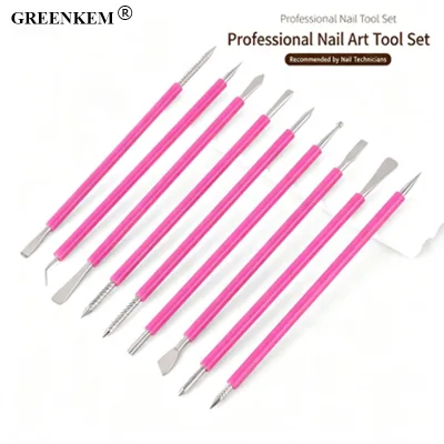Stainless Steel Silicone Double Ended Cuticle Pusher Gel Removal Dead Skin Exfoliating Nail Care Tool