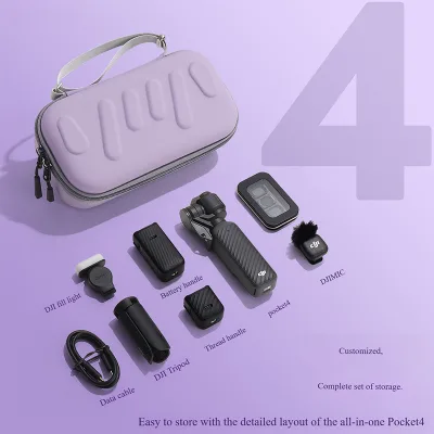 For Pocket 4 Storage Bag for Gimbal PK4 Camera Protective Hard Case Zipper Closure EVA Portable Large Capacity Accessories