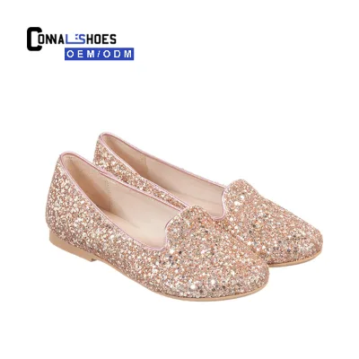 Connal slip on Fashion Wedding Mary Jane Princess Shine Glitter Girls Shoes