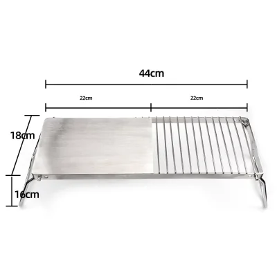 2 1 Outdoor Cooking Folding Stove Stand Barbecue Grill Camping Table Pot Holder BBQ Net Stainless Steel Bracket for