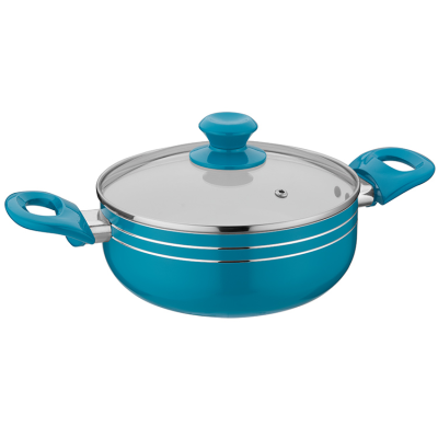 Hot Selling Aluminum Non Stick Press  Casserole 24cm Pot With Double Handle