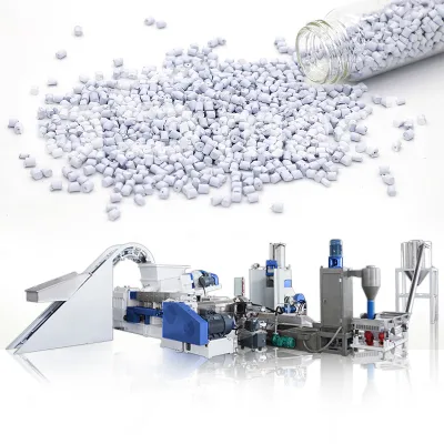 Plastic Pearl White Masterbatch Making Machine with Kneader Add Single Screw Extruder for Injection and Foaming