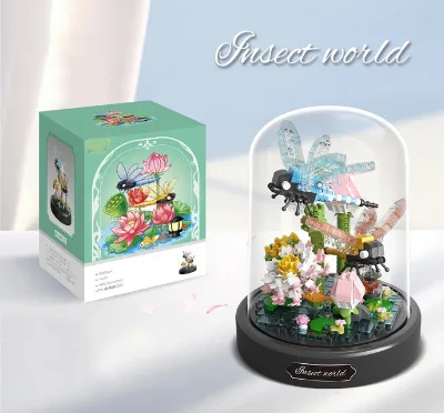 Promotional 500pcs Dragonfly Bee & Butterfly Micro Building Blocks Set Dollar Item Insects Flowers Toy for Girls