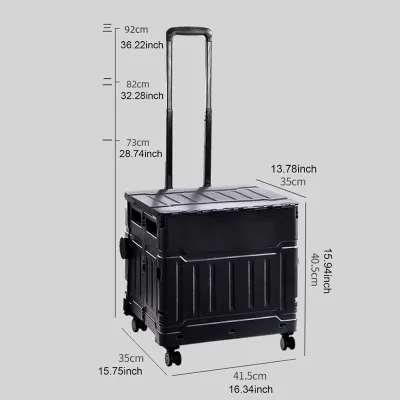 Portable Collapsible Rolling 6 Wheel Climbing Mini Foldable Supermarket Shopping Folding Plastic Carry Hand Trolley Cart