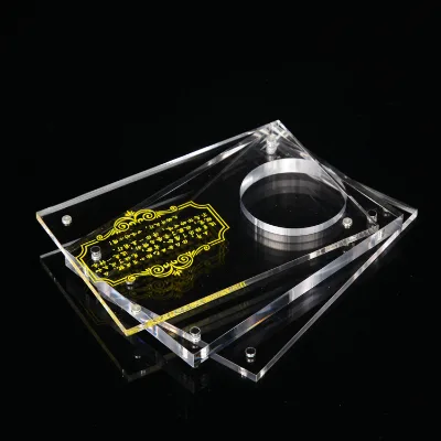 Acrylic ClearCustom Printing Single Coin Storage Box Rounded Magnetic Perspex Commemorative Coins Gold Coin Frame