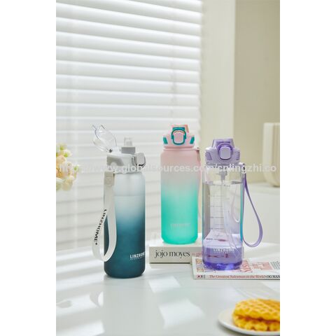 Skinny Sport Customized Color Plastic Water Bottle With Straw