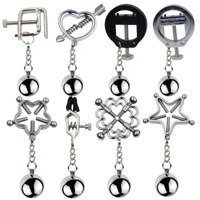 Metal Weighted Ball Nipple Clamp Labia Stimulation BDSM Foreplay Tease Sex Toys for Fetish