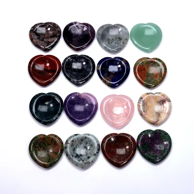 Wholesale Natural Crystal Worry Stone Heart Crafts Crystals Healing Stones