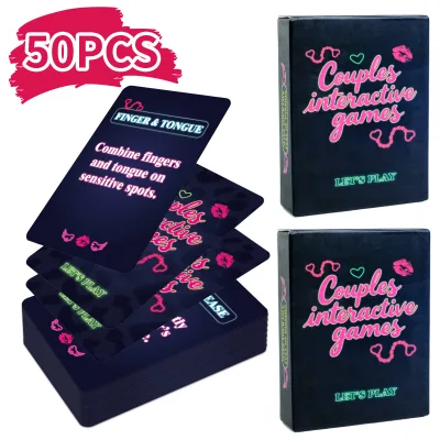 New 50-Piece Couple Sex English Flirting Card Set for Casual Entertainment Relationship-Building Interactive Game 18+