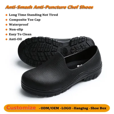 Non Slip Kitchen Shoes Waterproof Anti-Oil Easy to Clean Composite Toe Cap Not Tired Standing for a Long Time Kitchen Cloggs