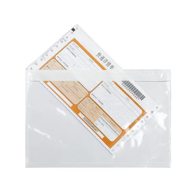 Waterproof Transparent CPE Self Adhesive Shipping Invoice Bag Plastic Document Pouch Packing List Envelope Pockets