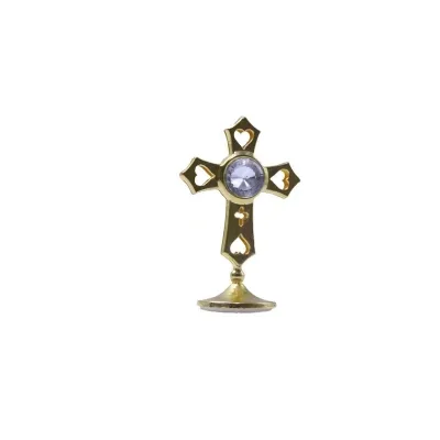 Wholesale Cross for Home Church Table Decoration Religious Standing Prayer Gemstone Cross Jesus Crucifix Decoration