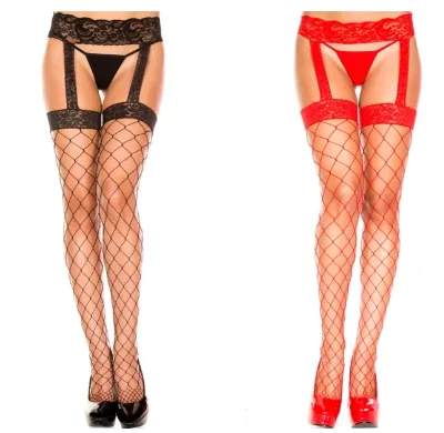 Cheap Price Large Size Fishnet Mesh Hole Hollow Out Sexy Women Suspender Stocking Tights Pantyhose