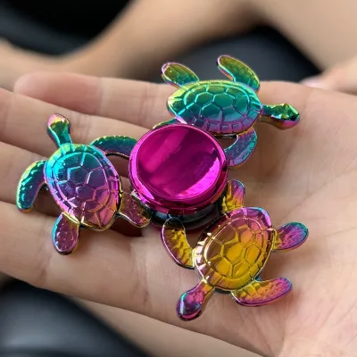 Hot Selling Colorful Metal Spinner Alloy Fidget Toys Street Animal Turtle Metal Finger Spinner