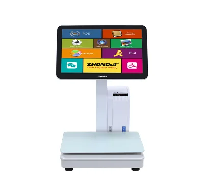 ZHONGJI LS10 15.6" Dual-Screen AI-Powered POS System with Electronic Scale Windows 10 Intel I5 VGA/USB Ports
