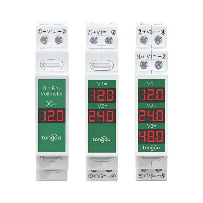 DC Voltmeter DC11V-310V Intelligent LED Digital Display Instrument Rail Mountable OEM/ODM 1000V Isolation -20-70 Operating