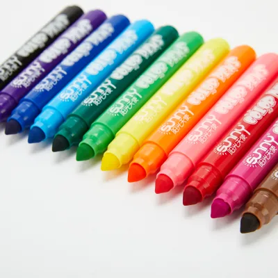 Non-toxic Washable 12 Colors Paint Marker with Jumbo Watercolor Pen for School