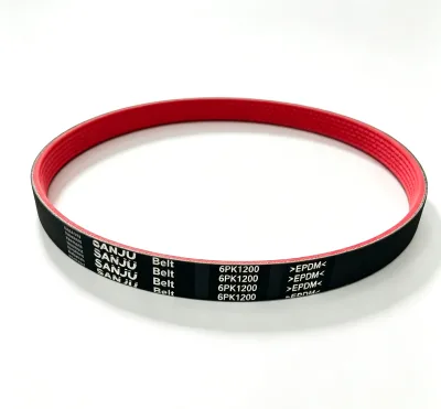 SANJU High Performance EPDM Rubber 6PK1200 Poly V Ribbed PK Belt Red Back Auto Serpentine Fan Drive for Engine Alternator