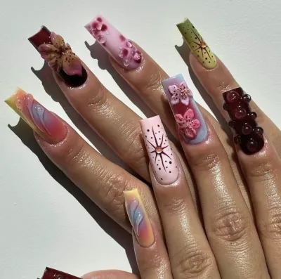 New Arrival Soft Natural Resin Long Acrylic Artificial Nail Tip for Salon Use