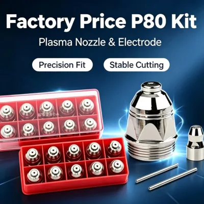 P80 Plasma Boquilla Electrodo Corte Por Plasma Kit 50 Piezas Consumibles SG-55 AG-60 WSD-60 CUT-50 CUT-60 Corte CNC Factory