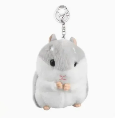 Cute Plush Hamster Keychain Bag Charm for Girls Korean Creative Stuffed Toy