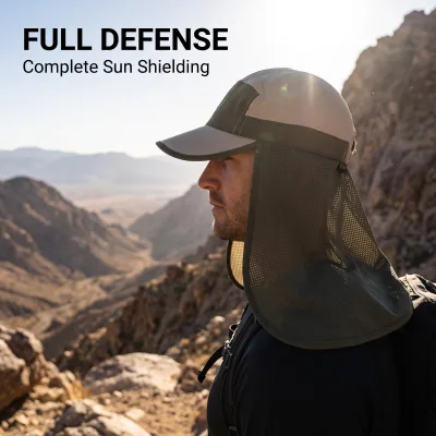 4ugear Legionnaire Sun Hat with Neck Flap Breathable Mesh Wide Brim for Outdoor Trekking Fishing Gorras Men Women